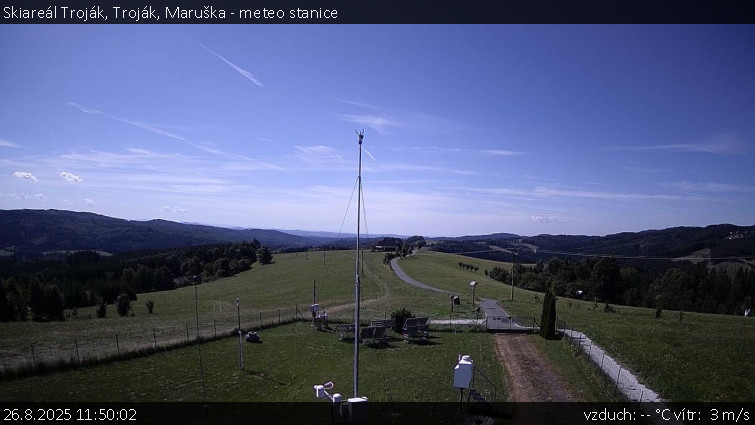 Skiareál Troják - Troják, Maruška - meteo stanice - 26.8.2025 v 11:50