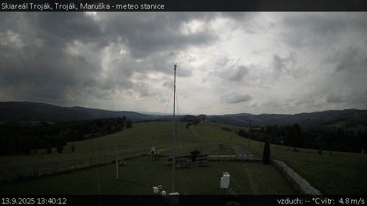 Skiareál Troják - Troják, Maruška - meteo stanice - 13.9.2025 v 13:40 Skiareál Troják - Troják, Maruška - meteo stanice - 13.9.2025 v 13:40