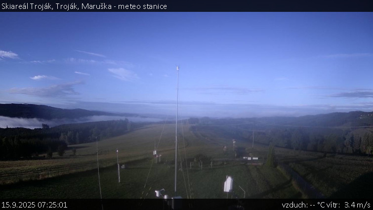 Skiareál Troják - Troják, Maruška - meteo stanice - 15.9.2025 v 07:25 Skiareál Troják - Troják, Maruška - meteo stanice - 15.9.2025 v 07:25