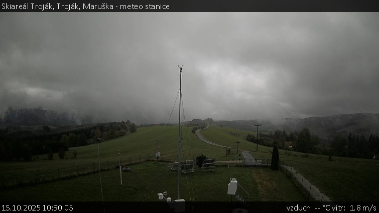 Skiareál Troják - Troják, Maruška - meteo stanice - 15.10.2025 v 10:30 Skiareál Troják - Troják, Maruška - meteo stanice - 15.10.2025 v 10:30