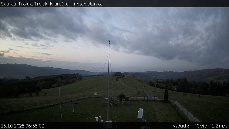Skiareál Troják - Troják, Maruška - meteo stanice - 16.10.2025 v 06:55 Skiareál Troják - Troják, Maruška - meteo stanice - 16.10.2025 v 06:55