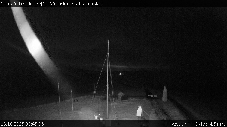 Skiareál Troják - Troják, Maruška - meteo stanice - 18.10.2025 v 03:45 Skiareál Troják - Troják, Maruška - meteo stanice - 18.10.2025 v 03:45