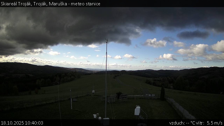 Skiareál Troják - Troják, Maruška - meteo stanice - 18.10.2025 v 10:40 Skiareál Troják - Troják, Maruška - meteo stanice - 18.10.2025 v 10:40