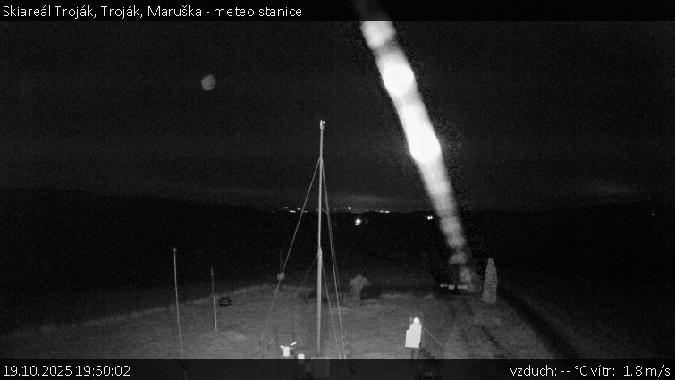 Skiareál Troják - Troják, Maruška - meteo stanice - 19.10.2025 v 19:50 Skiareál Troják - Troják, Maruška - meteo stanice - 19.10.2025 v 19:50