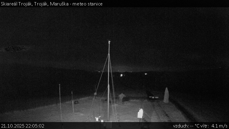 Skiareál Troják - Troják, Maruška - meteo stanice - 21.10.2025 v 22:05 Skiareál Troják - Troják, Maruška - meteo stanice - 21.10.2025 v 22:05