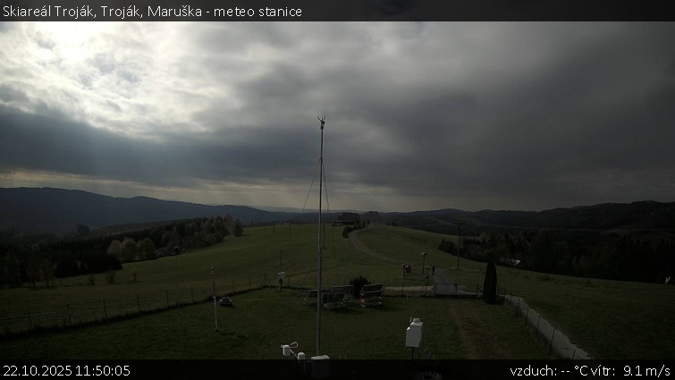 Skiareál Troják - Troják, Maruška - meteo stanice - 22.10.2025 v 11:50 Skiareál Troják - Troják, Maruška - meteo stanice - 22.10.2025 v 11:50