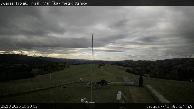 Skiareál Troják - Troják, Maruška - meteo stanice - 26.10.2025 v 10:20 Skiareál Troják - Troják, Maruška - meteo stanice - 26.10.2025 v 10:20