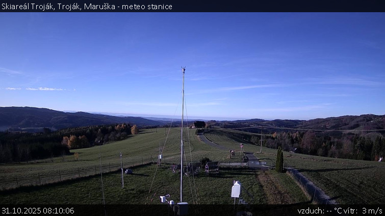 Skiareál Troják - Troják, Maruška - meteo stanice - 31.10.2025 v 08:10 Skiareál Troják - Troják, Maruška - meteo stanice - 31.10.2025 v 08:10