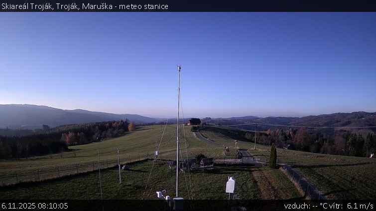 Skiareál Troják - Troják, Maruška - meteo stanice - 6.11.2025 v 08:10
