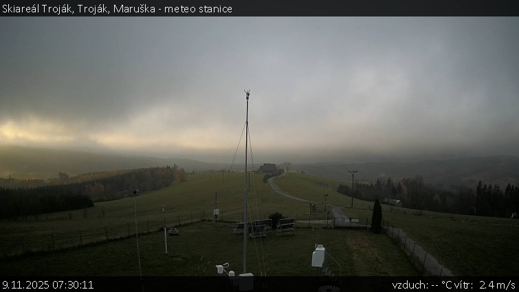Skiareál Troják - Troják, Maruška - meteo stanice - 9.11.2025 v 07:30