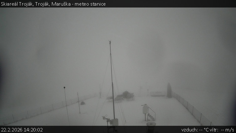 Skiareál Troják - Troják, Maruška - meteo stanice - 22.2.2026 v 14:20