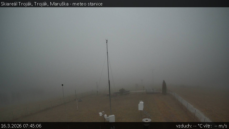 Skiareál Troják - Troják, Maruška - meteo stanice - 16.3.2026 v 07:45