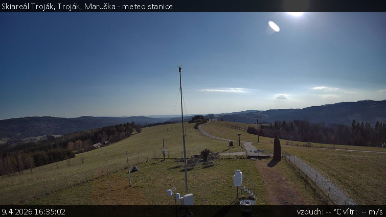 Skiareál Troják - Troják, Maruška - meteo stanice - 9.4.2026 v 16:35