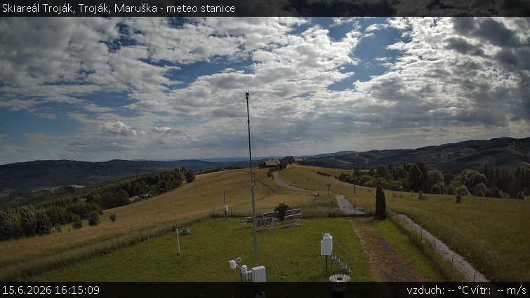 Skiareál Troják - Troják, Maruška - meteo stanice - 15.6.2026 v 16:15