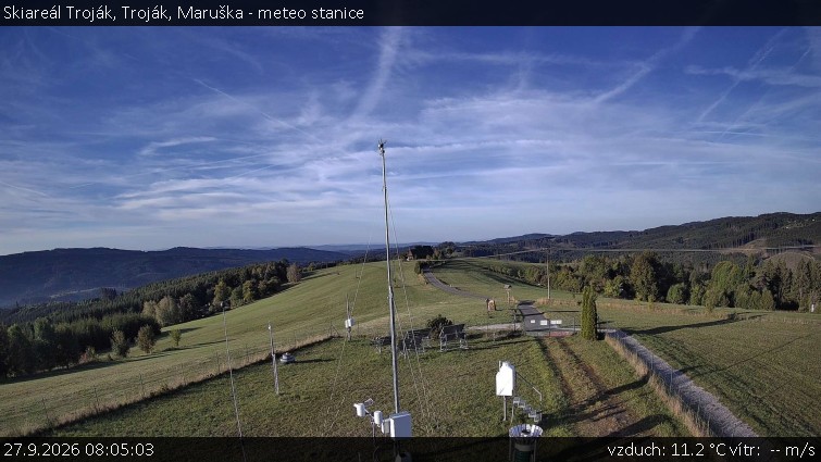 Skiareál Troják - Troják, Maruška - meteo stanice - 27.9.2026 v 08:05