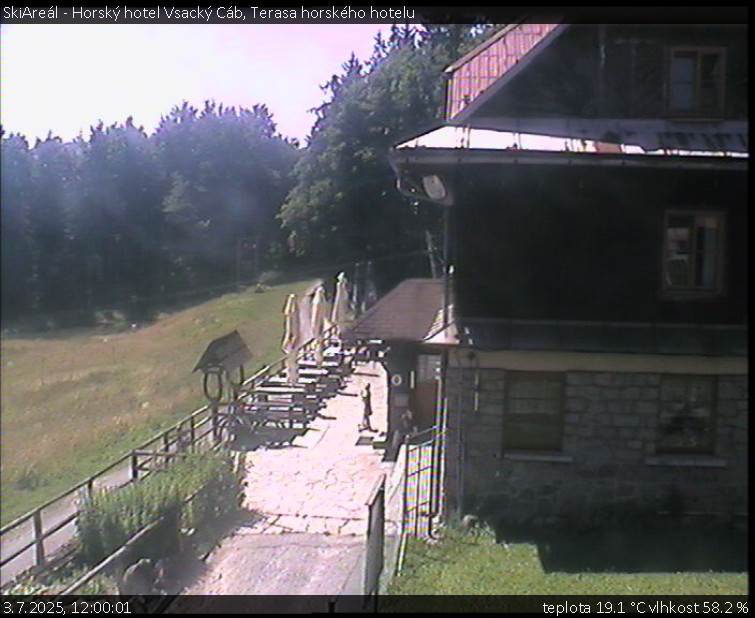 SkiAreál - Horský hotel Vsacký Cáb - Terasa horského hotelu - 3.7.2025 v 12:00