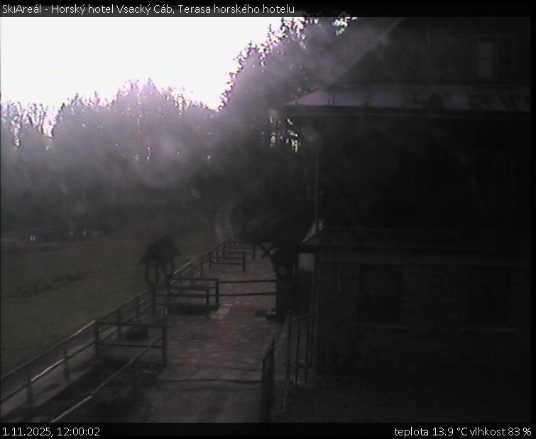 SkiAreál - Horský hotel Vsacký Cáb - Terasa horského hotelu - 1.11.2025 v 12:00 SkiAreál - Horský hotel Vsacký Cáb - Terasa horského hotelu - 1.11.2025 v 12:00