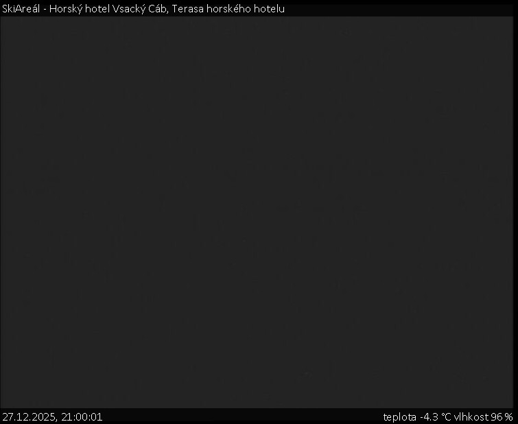 SkiAreál - Horský hotel Vsacký Cáb - Terasa horského hotelu - 27.12.2025 v 21:00
