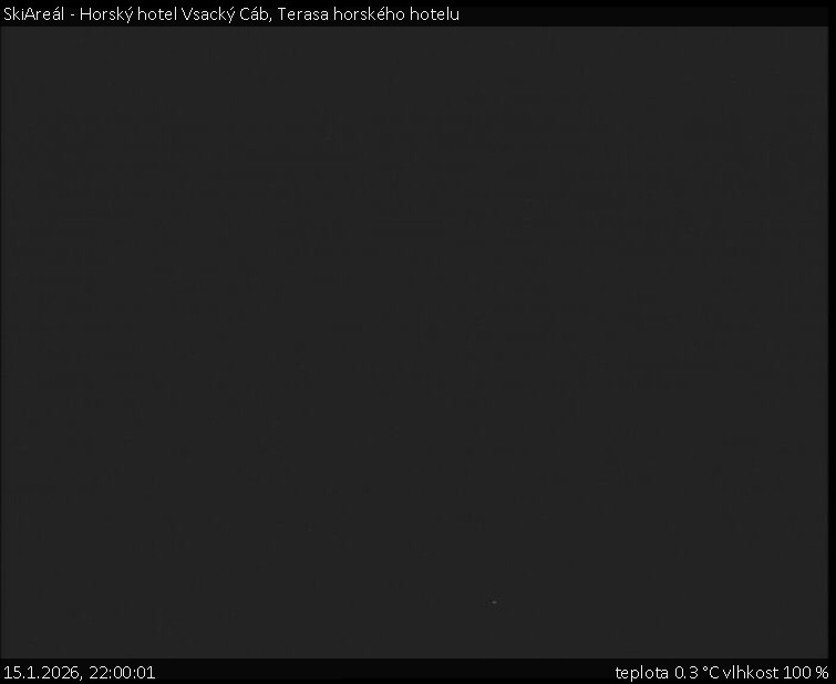 SkiAreál - Horský hotel Vsacký Cáb - Terasa horského hotelu - 15.1.2026 v 22:00