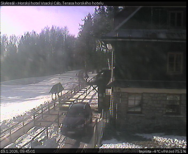 SkiAreál - Horský hotel Vsacký Cáb - Terasa horského hotelu - 19.1.2026 v 09:45