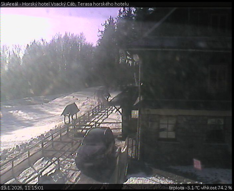 SkiAreál - Horský hotel Vsacký Cáb - Terasa horského hotelu - 19.1.2026 v 11:15