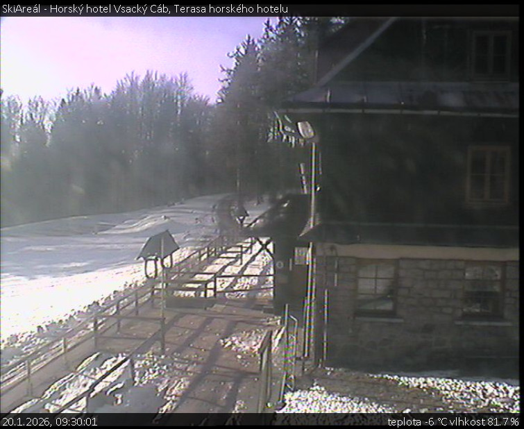 SkiAreál - Horský hotel Vsacký Cáb - Terasa horského hotelu - 20.1.2026 v 09:30