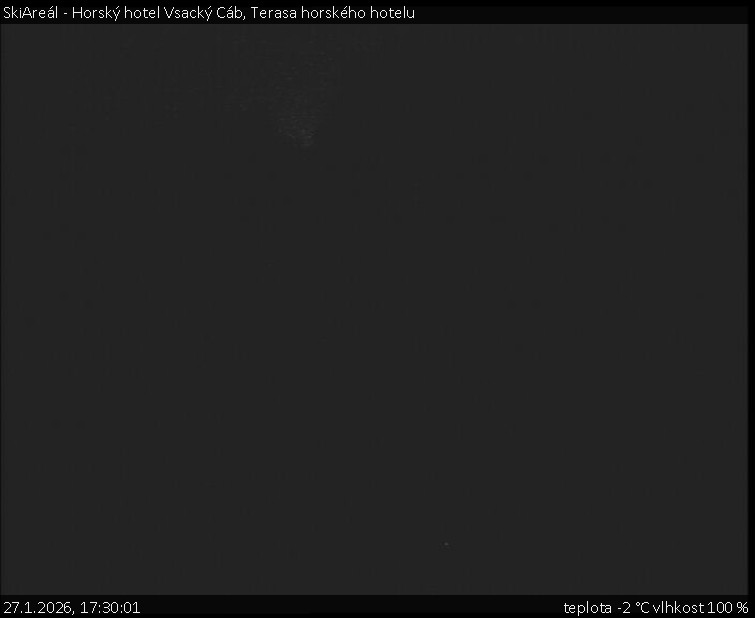 SkiAreál - Horský hotel Vsacký Cáb - Terasa horského hotelu - 27.1.2026 v 17:30