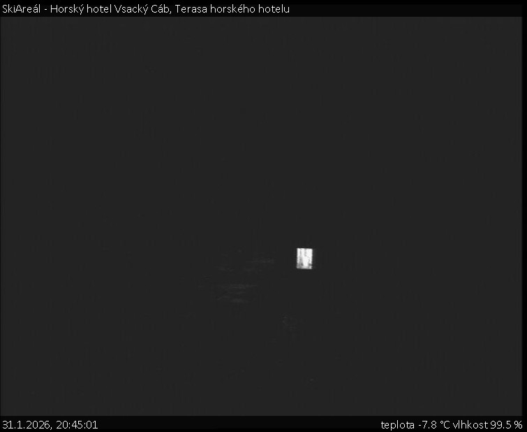 SkiAreál - Horský hotel Vsacký Cáb - Terasa horského hotelu - 31.1.2026 v 20:45