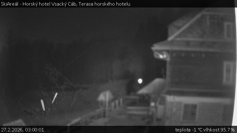 SkiAreál - Horský hotel Vsacký Cáb - Terasa horského hotelu - 27.2.2026 v 03:00