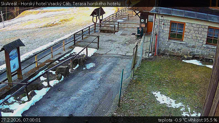 SkiAreál - Horský hotel Vsacký Cáb - Terasa horského hotelu - 27.2.2026 v 07:00