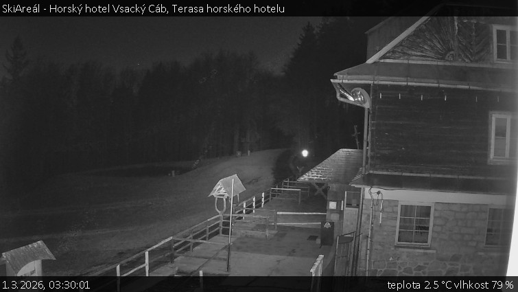 SkiAreál - Horský hotel Vsacký Cáb - Terasa horského hotelu - 1.3.2026 v 03:30