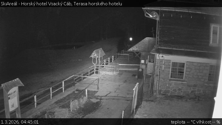 SkiAreál - Horský hotel Vsacký Cáb - Terasa horského hotelu - 1.3.2026 v 04:45