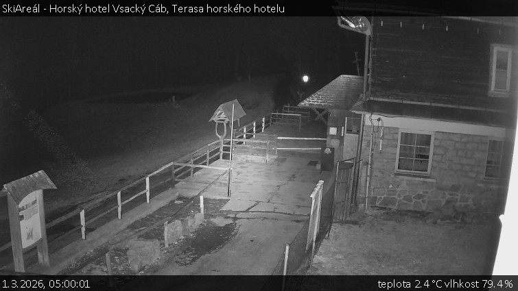 SkiAreál - Horský hotel Vsacký Cáb - Terasa horského hotelu - 1.3.2026 v 05:00