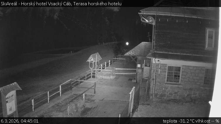 SkiAreál - Horský hotel Vsacký Cáb - Terasa horského hotelu - 6.3.2026 v 04:45
