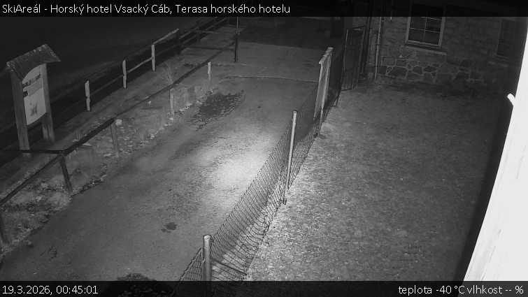 SkiAreál - Horský hotel Vsacký Cáb - Terasa horského hotelu - 19.3.2026 v 00:45
