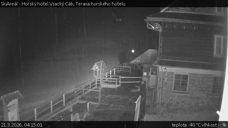 SkiAreál - Horský hotel Vsacký Cáb - Terasa horského hotelu - 21.3.2026 v 04:15