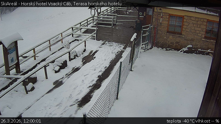SkiAreál - Horský hotel Vsacký Cáb - Terasa horského hotelu - 26.3.2026 v 12:00