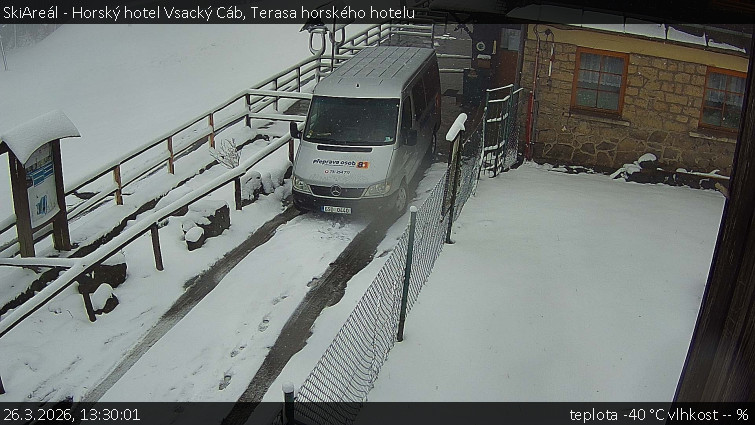 SkiAreál - Horský hotel Vsacký Cáb - Terasa horského hotelu - 26.3.2026 v 13:30