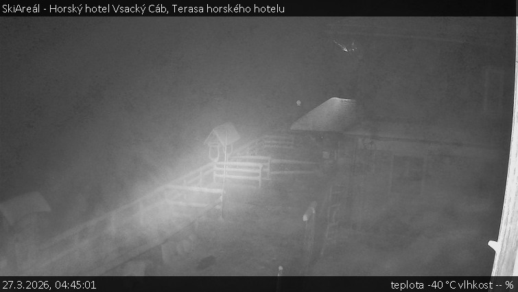 SkiAreál - Horský hotel Vsacký Cáb - Terasa horského hotelu - 27.3.2026 v 04:45