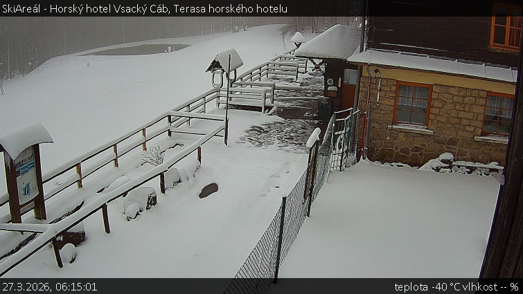 SkiAreál - Horský hotel Vsacký Cáb - Terasa horského hotelu - 27.3.2026 v 06:15