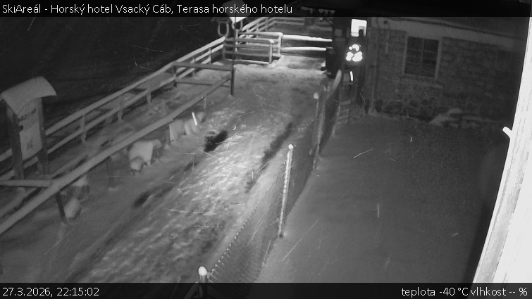 SkiAreál - Horský hotel Vsacký Cáb - Terasa horského hotelu - 27.3.2026 v 22:15