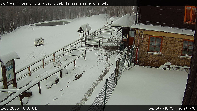 SkiAreál - Horský hotel Vsacký Cáb - Terasa horského hotelu - 28.3.2026 v 06:00