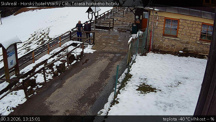 SkiAreál - Horský hotel Vsacký Cáb - Terasa horského hotelu - 30.3.2026 v 13:15