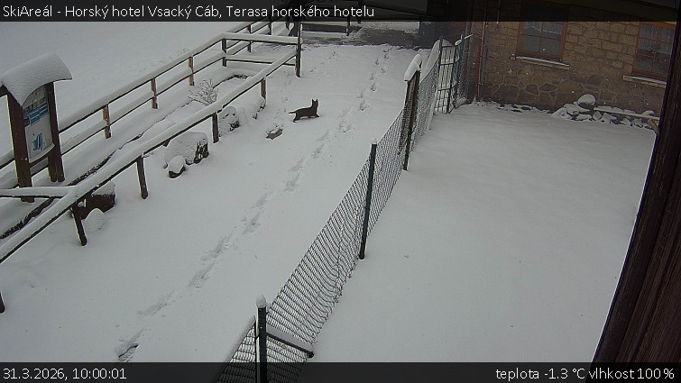 SkiAreál - Horský hotel Vsacký Cáb - Terasa horského hotelu - 31.3.2026 v 10:00