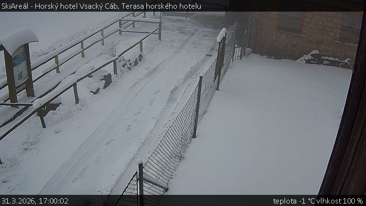 SkiAreál - Horský hotel Vsacký Cáb - Terasa horského hotelu - 31.3.2026 v 17:00
