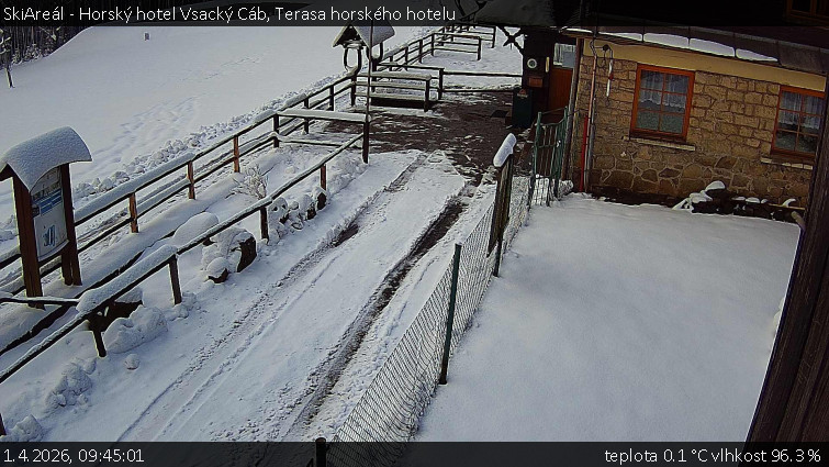 SkiAreál - Horský hotel Vsacký Cáb - Terasa horského hotelu - 1.4.2026 v 09:45