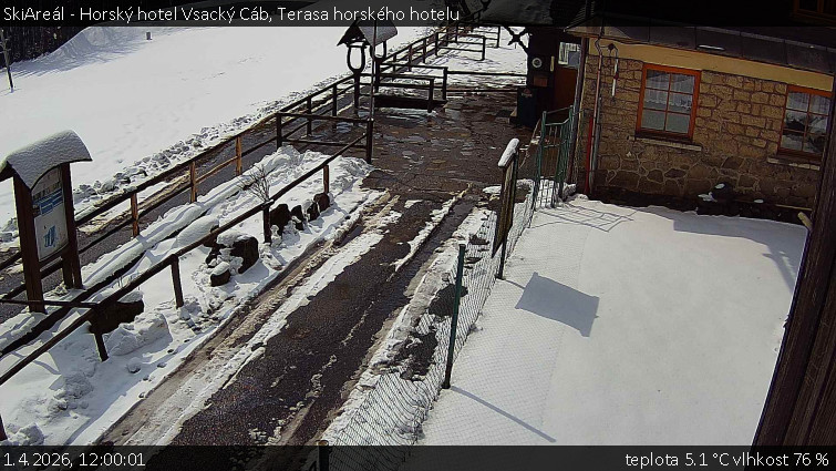 SkiAreál - Horský hotel Vsacký Cáb - Terasa horského hotelu - 1.4.2026 v 12:00