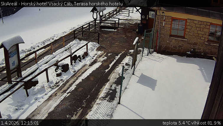SkiAreál - Horský hotel Vsacký Cáb - Terasa horského hotelu - 1.4.2026 v 12:15
