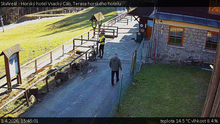 SkiAreál - Horský hotel Vsacký Cáb - Terasa horského hotelu - 3.4.2026 v 15:45