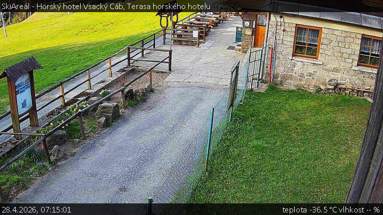 SkiAreál - Horský hotel Vsacký Cáb - Terasa horského hotelu - 28.4.2026 v 07:15